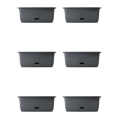 6PK Homeleisure WaterSaver Rectangle Pot Planter 45cm Charc Home Garden 