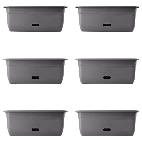 6PK Homeleisure WaterSaver Rectangle Pot Planter 45cm Dark Grey Home 