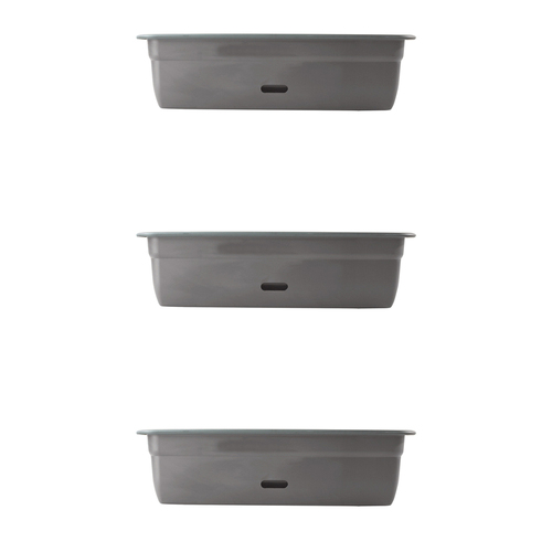 3PK Homeleisure WaterSaver Rectangle Pot Planter 60cm Dark Grey Home 