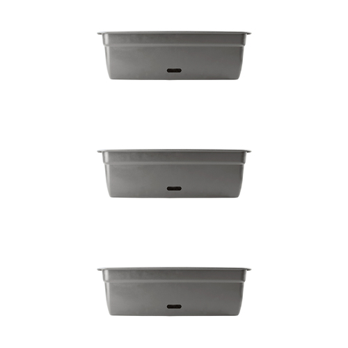 3PK Homeleisure WaterSaver Rectangle Pot Planter 75cm Dark Grey Home 