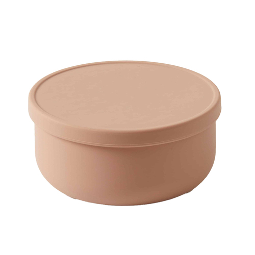 Nordic Kids Henny 13cm Silicone Bowl w/ Lid - Terracotta