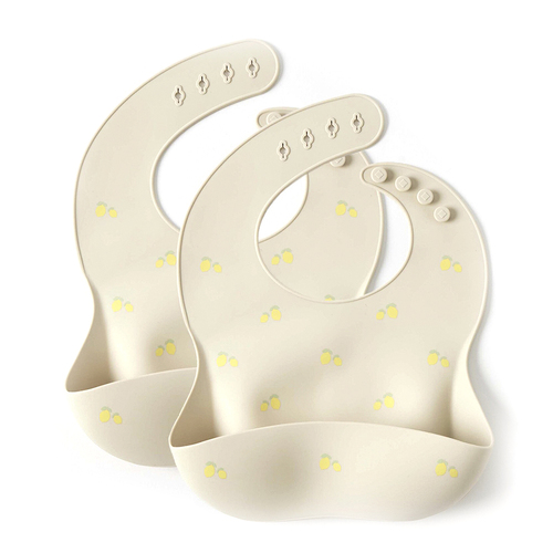 2pc Nordic Kids Lemon Silicone Bibs Baby/Infant Set 22.5x30cm 0y+
