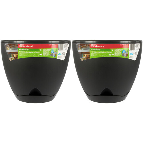 2PK Homeleisure WaterSaver Modern Round 30cm Charcoal Home Garden 