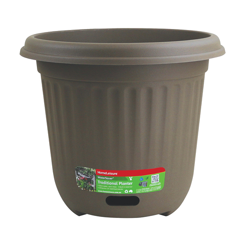 Homeleisure WaterSaver Traditional Round Pot Planter 40cm Choco Brown