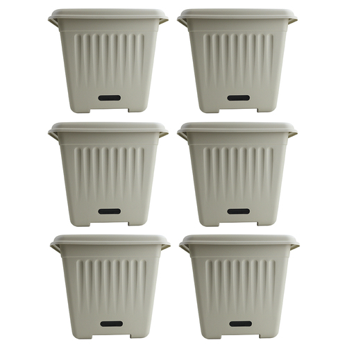6PK Homeleisure WaterSaver Traditional Square Pot Planter 28cm Stone 