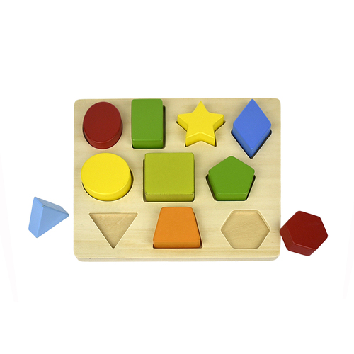 10pc Koala Dream Colours & Shapes Wooden 22cm Puzzle w/ Board Toy 12m+