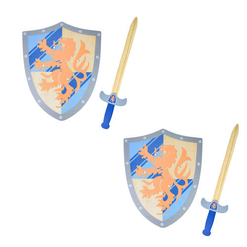 2PK Kaper Kidz Wooden Sword & Shield Lion Theme Role Playing Toy 3y+