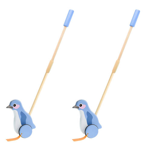 2PK Koala Dream Wooden Push Along Little Penguin Baby/Toddler Walker Toy 12m+