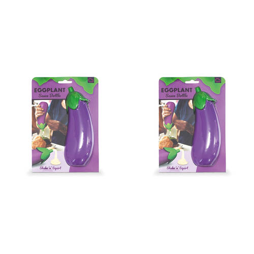 2PK Bubblegum Stuff Plastic Eggplant Sauce Bottle 22.5x8cm - Purple