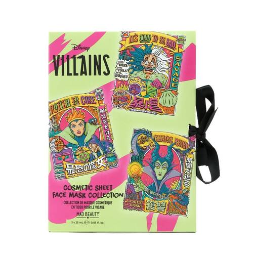 Disney Wicked Villains Cosmetic Sheet Mask Trio 75ml Avocado/Peach/Coconut