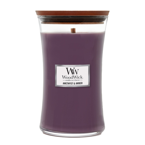 WoodWick 609g Scented Candle Amethyst & Amber Large - Purple