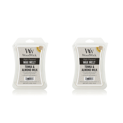 2x WoodWick Tonka & Almond Milk Wax Melt Exquisite Fragrance