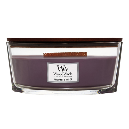 WoodWick 453g Scented Candle Amethyst & Amber Ellipse - Purple