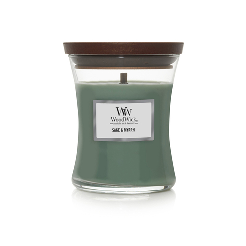 WoodWick 274g Scented Candle Sage & Myrrh Medium - Green