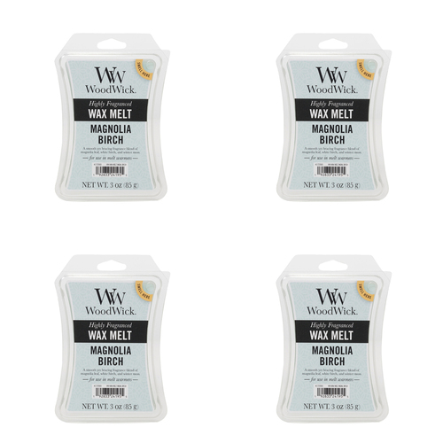 4PK WoodWick Magnolia Birch Scented Wax Melt Cube 9.7oz