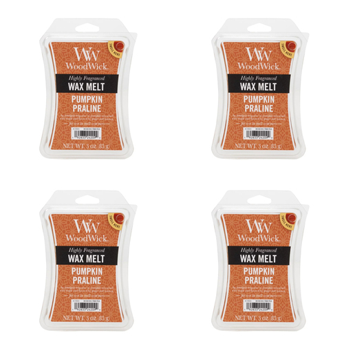 4PK WoodWick Pumpkin Praline Scented Wax Melt Cube 9.7oz