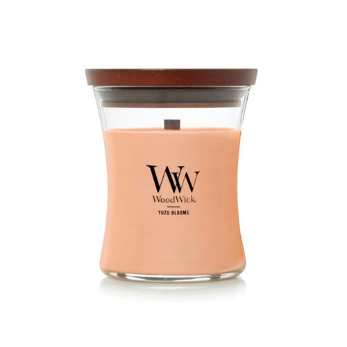 WoodWick 274g Scented Candle Yuzu Blooms Medium - Orange