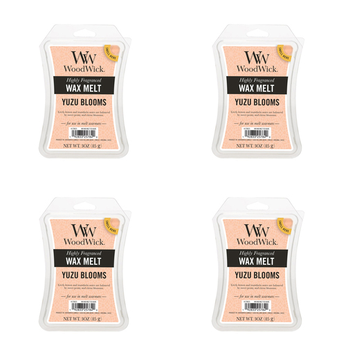 4PK WoodWick Yuzu Blooms Scented Wax Melt Fragrance Cube 9.7oz