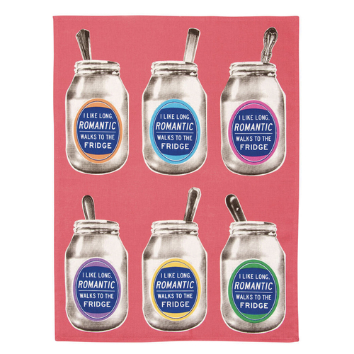Blue Q Dish/Tea Towels Long Walks To The Fridge Printed 21 x 28"