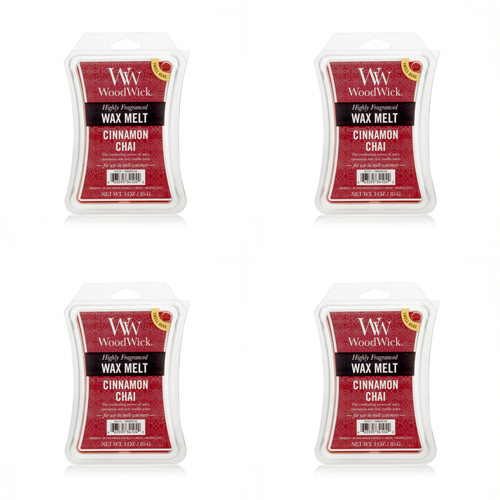 4PK WoodWick Cinnamon Chai Scented Wax Melt Cube 9.7oz