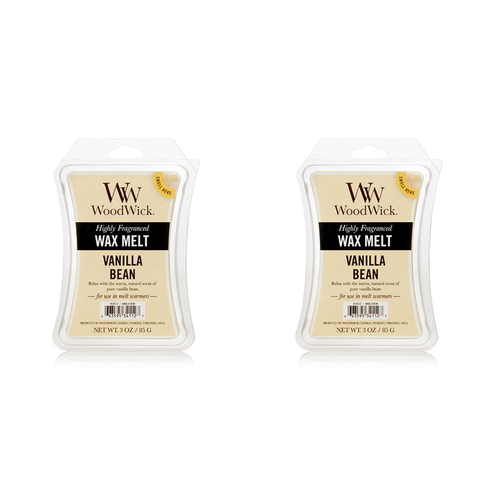 2x WoodWick Vanilla Bean Wax Melt Exquisite Fragrance