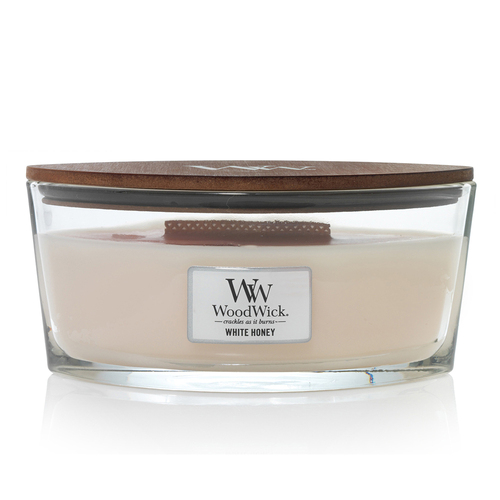 Woodwick 453g Scented Candle White Honey Ellipse - White