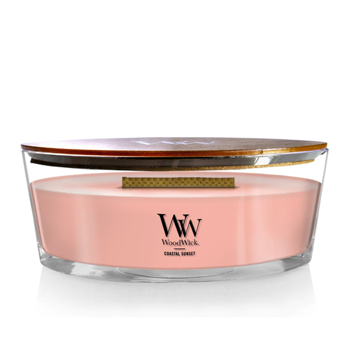 WoodWick Coastal Sunset Ellipse Scented Wax Candle 19cm - Pink