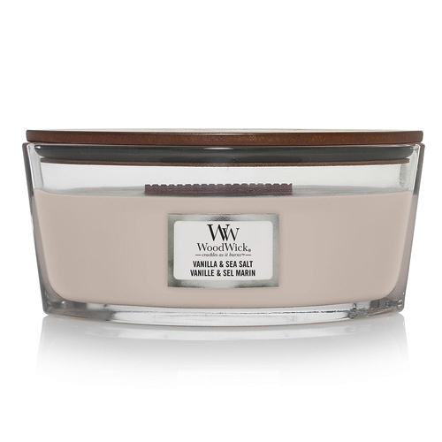 WoodWick 453g Scented Candle Vanilla & Sea Salt Ellipse - Pink