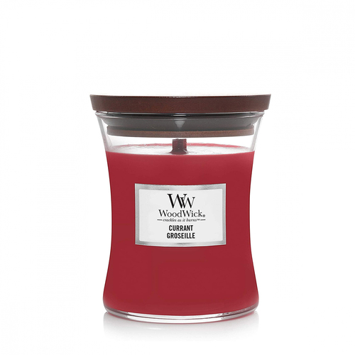 WoodWick Currant Scented Crafted Candle Glass Jar Soy Wax Medium