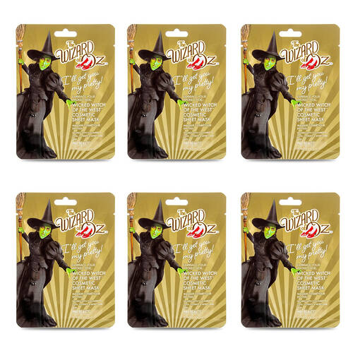 6PK Warner Bros Wizard of Oz Wicked Witch Scented Sheet Mask 25ml Cucumber