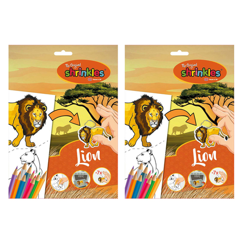 2PK Shrinkles 30cm Lion Slim Pack