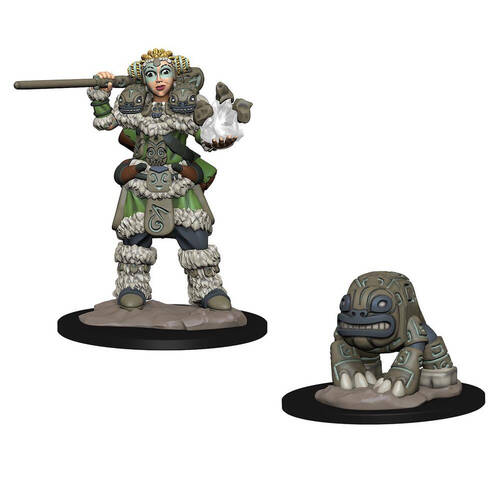 Wardlings Girl Druid & Stone Creature Pre-Painted Miniature 8y+