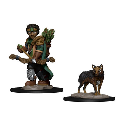 2pc Wizkids Wardlings Boy Ranger & Wolf Pre-Painted Miniature 8y+