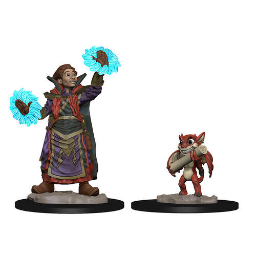 2pc Wizkids Wardlings Boy Wizard & Imp Pre-Painted Miniature 8y+