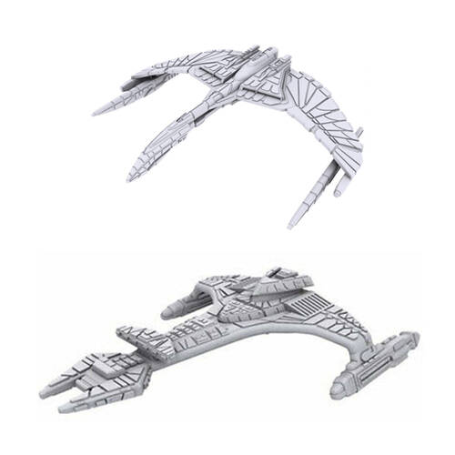 Wizkids Star Trek Unpainted Valdore/Vor'Cha Class Ship Miniature Combo 14y+