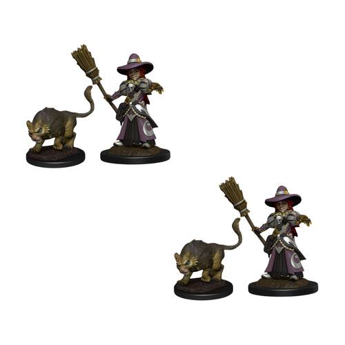 2x  2pc Wizkids Wardlings Girl Witch & Witch's Cat Figure Toy 13cm 14y+
