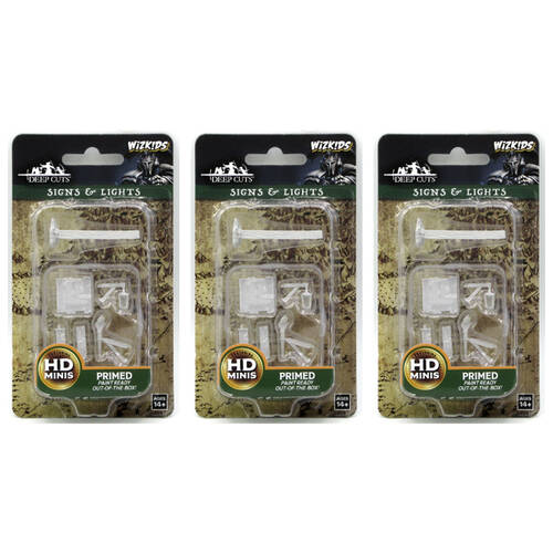 Wizkids Deep Cuts Unpainted Miniatures Signs & Lights RPG Scenery 14y+