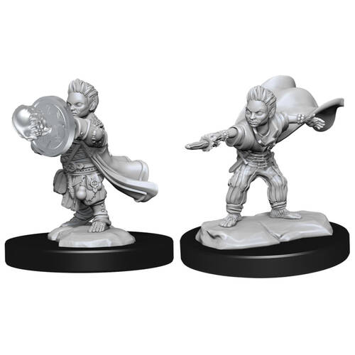 2pc Pathfinder Deep Cuts Unpainted Miniatures Halfling Wizard Male