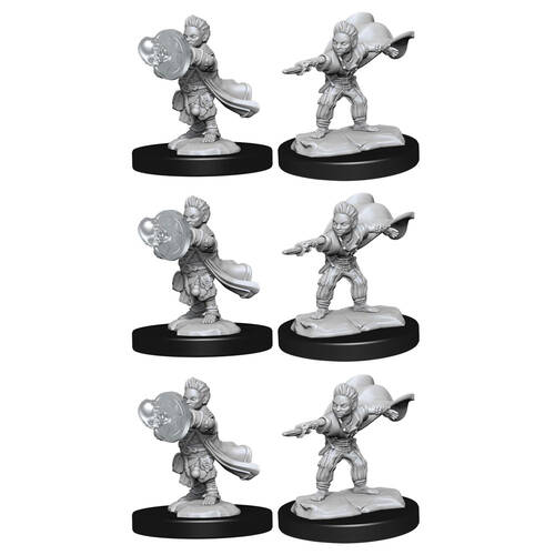3x 2pc Pathfinder Deep Cuts Unpainted Miniatures Halfling Wizard Male
