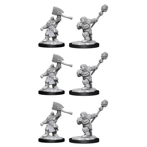 3x 2pc Magic the Gathering Miniatures Dwarf Fighter & Dwarf Cleric