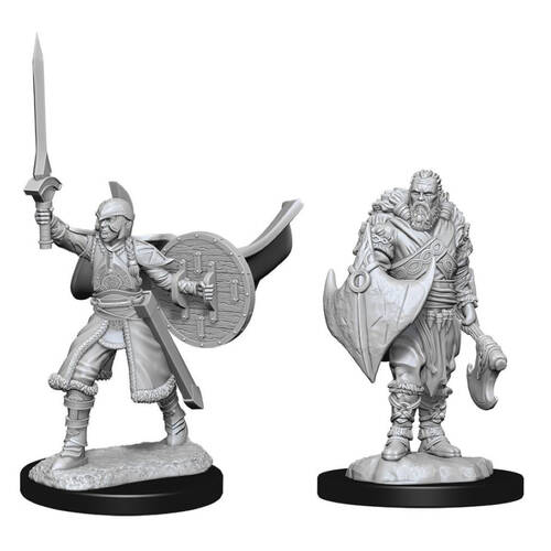 2pc Magic the Gathering Unpainted Miniatures Human Berserkers