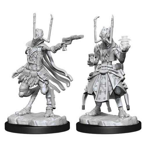 2pc Starfinder Deep Cuts Unpainted Miniatures Shirren Technomancer
