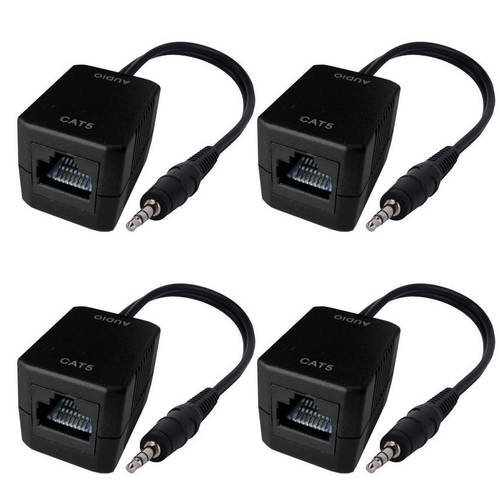 2PK 3.5 mm Plug Stereo Audio Over Single Rj45 Cable up to 75M