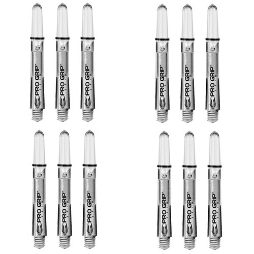 4x 3pc Target Pro Grip Nylon Spin Shaft Short - Clear