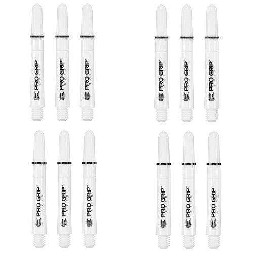 4x 3pc Target Pro Grip Nylon Spin Shaft Short - White
