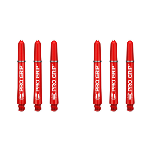 2x 3pc Target Pro Grip Shaft Dart Accessory Multipack Short - Red