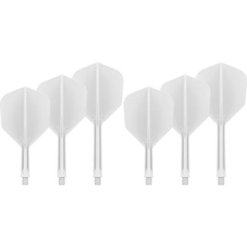 6pc Target K-Flex No 2 Dart Flight & Shaft Intermediate 26mm - White