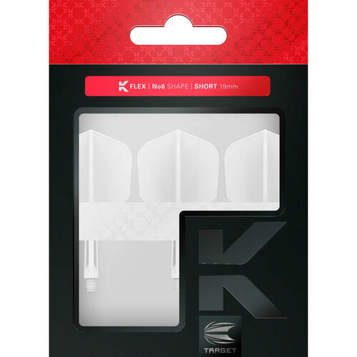3pc Target K-Flex Moulded Dart Flight & Shaft No.2 Short - Clear
