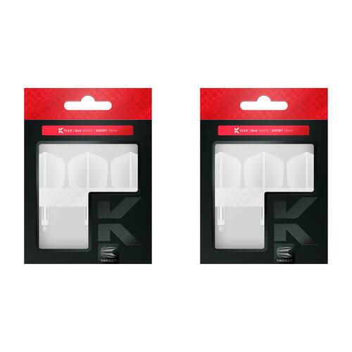 6pc Target K-Flex Moulded Dart Flight & Shaft No.2 Short - Clear