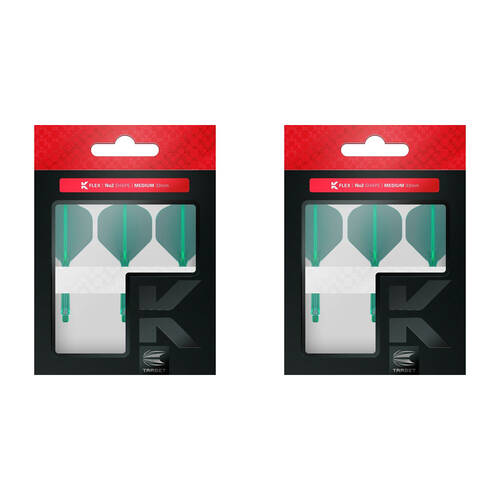 6pc Target K-Flex Moulded Dart Flight & Shaft No.2 Medium - Green